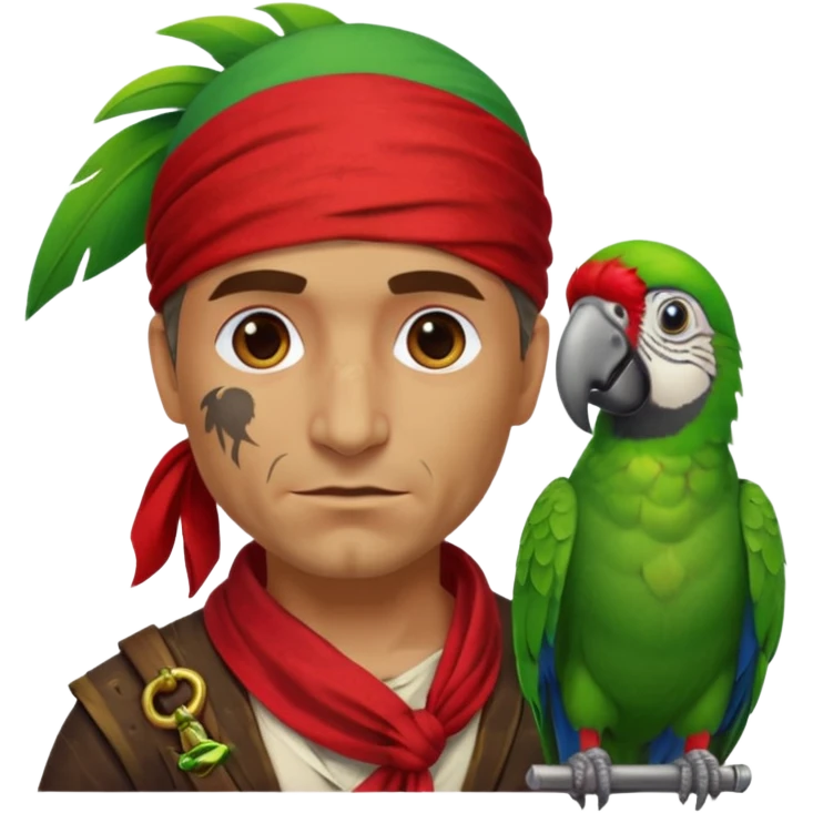 pirate and parrot emoji