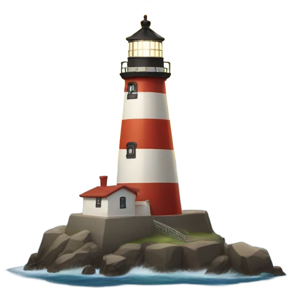 Lighthouse shooting out a fire beam emoji