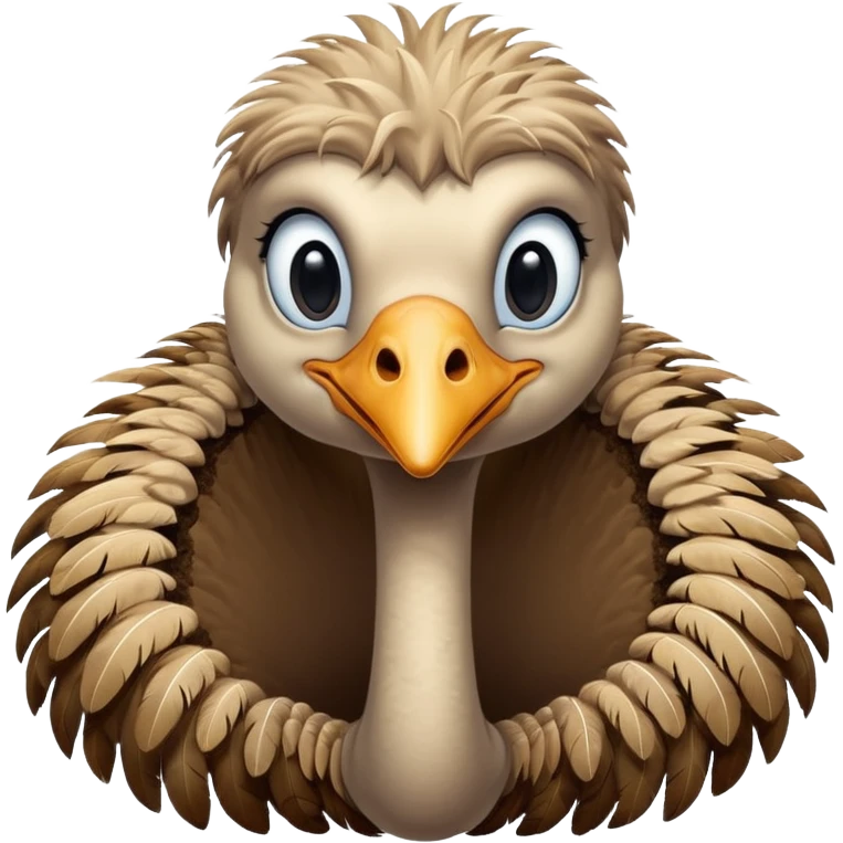 Ostrich with it's head inside a hole in the ground only it's body and neck visible emoji