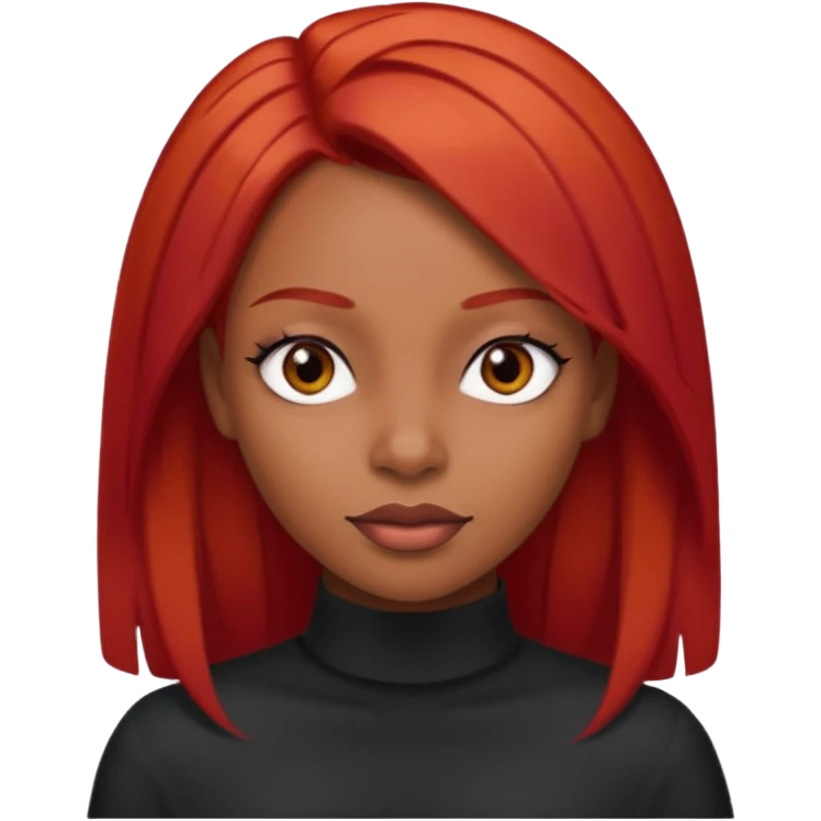 very black woman with straight red hair emoji