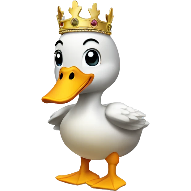 Duck wearing a crown and boots emoji