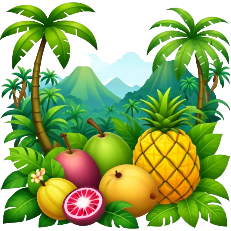 tropical jungle fruit landscape emoji