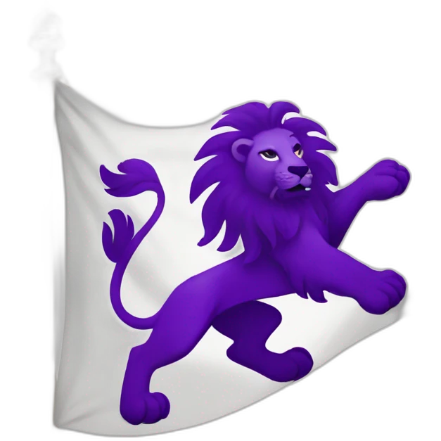 rampant purple lion in a white flag emoji