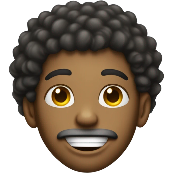 Black man with curly Afro winking  emoji