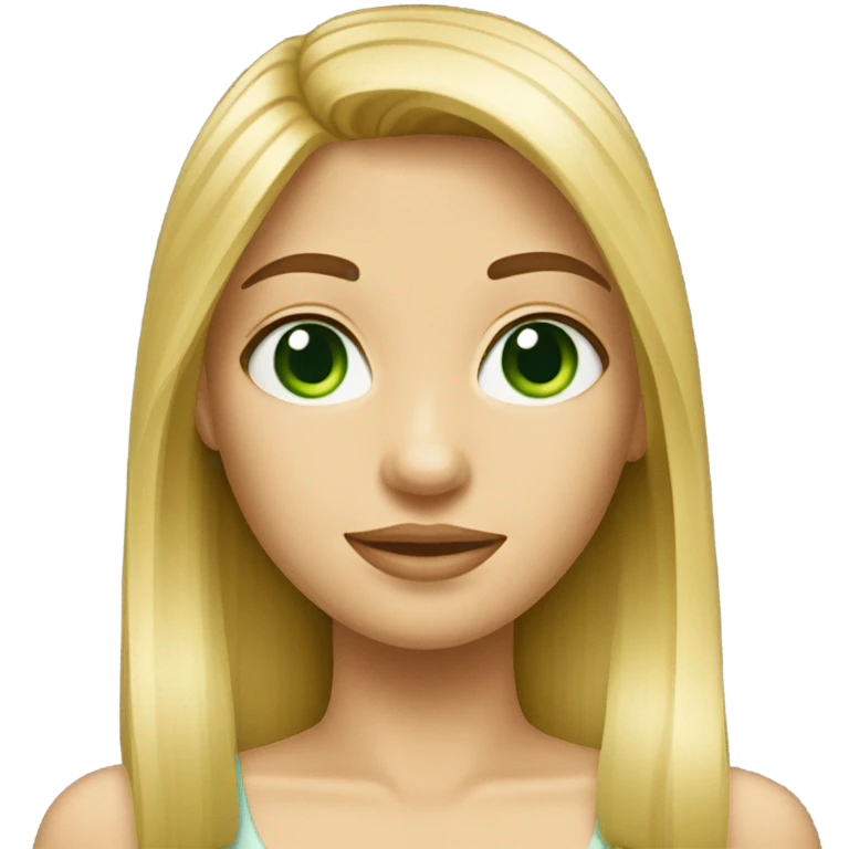 blonde girl straight hair green eyes emoji