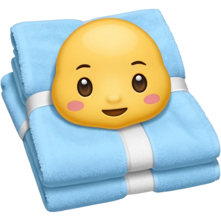 baby blue hotel room towel emoji