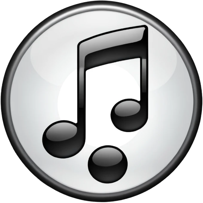 music icon black and white color gradients  emoji