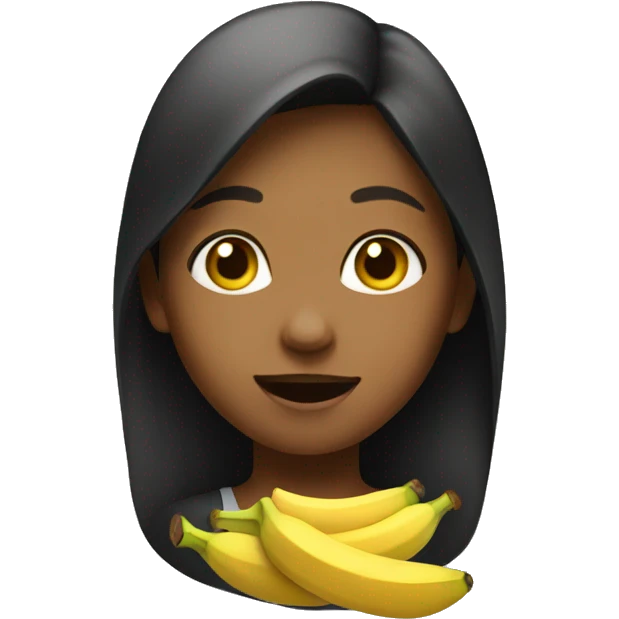 a girl eating banana emoji