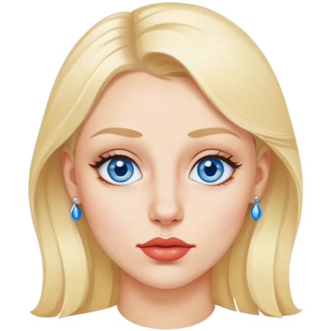 femme européenne blonde aux petits yeux bleus levre pulpeuse piercing à la narine gauche emoji