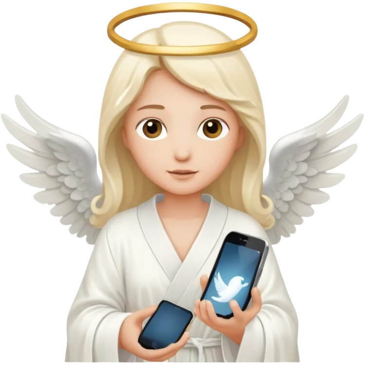 angel with an iPhone emoji