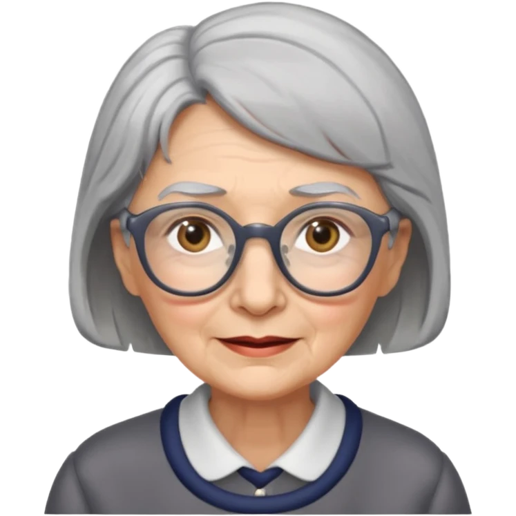glasses elderly woman emoji