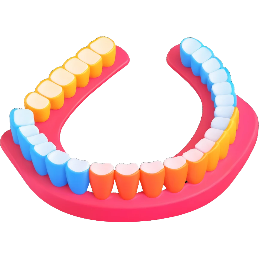 colorful orthodontic aligners, orthodontics theme, cheerful and modern emoji