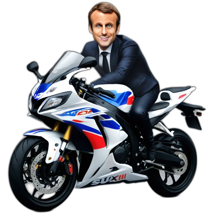 Emmanuel macron en Suzuki GSXR emoji