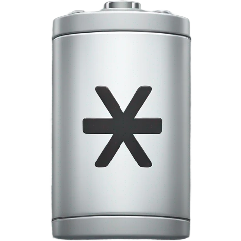 Single gray battery with x symbol emoji