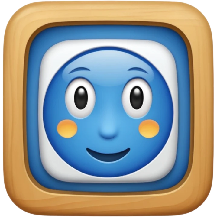 Blauw vierkant met wit vinkje in emoji