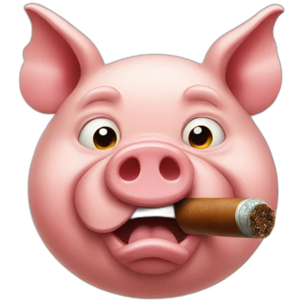 Angry pig smoking cigar emoji