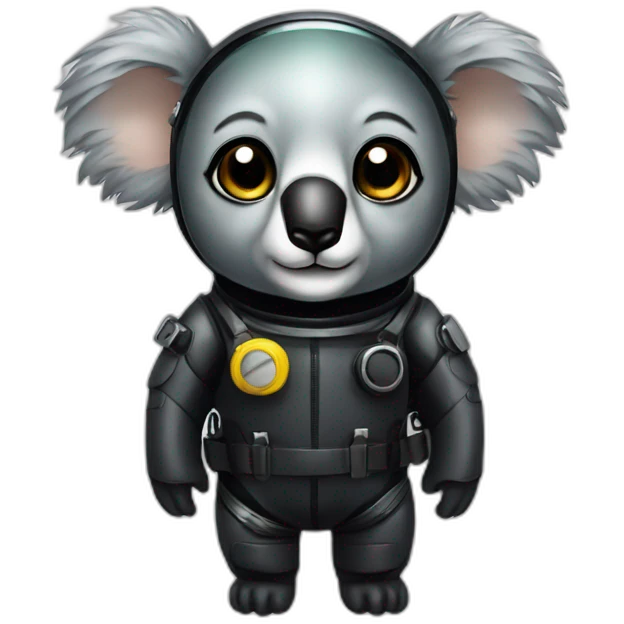 koala in black shiny diving suit emoji