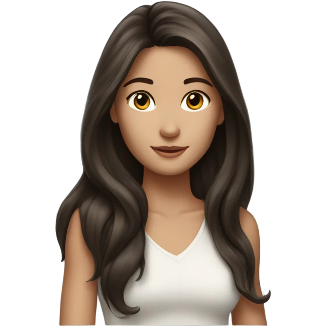beautiful top model brunette girl long hair emoji
