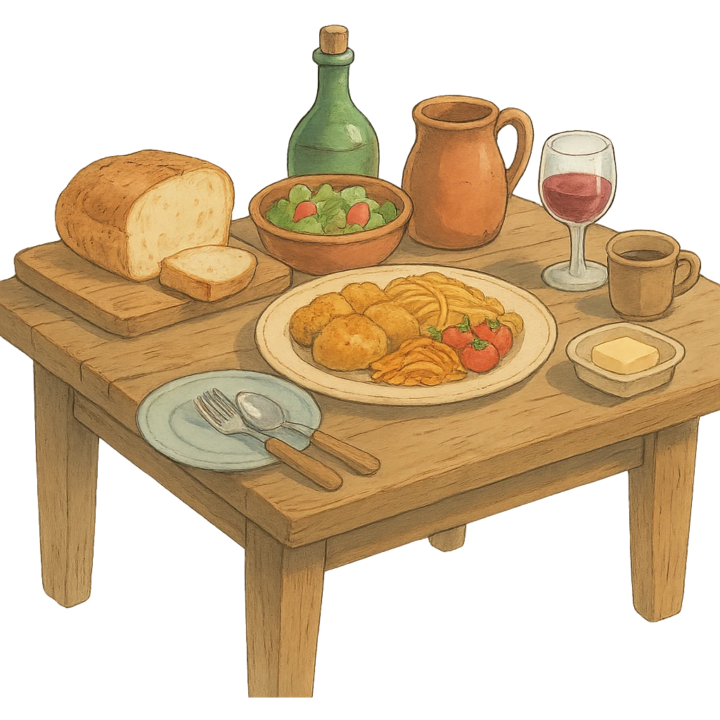 table in ghibli style emoji