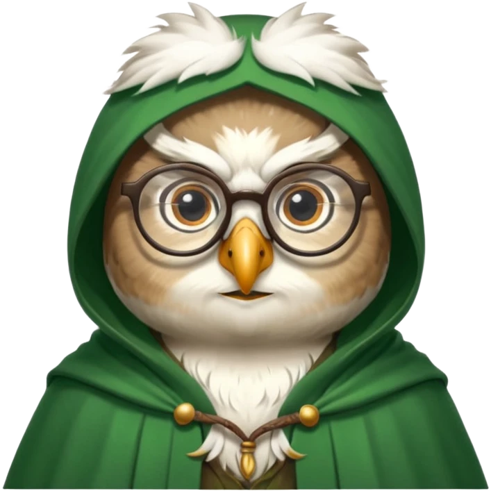 white owl professor in green cloak Capelo emoji