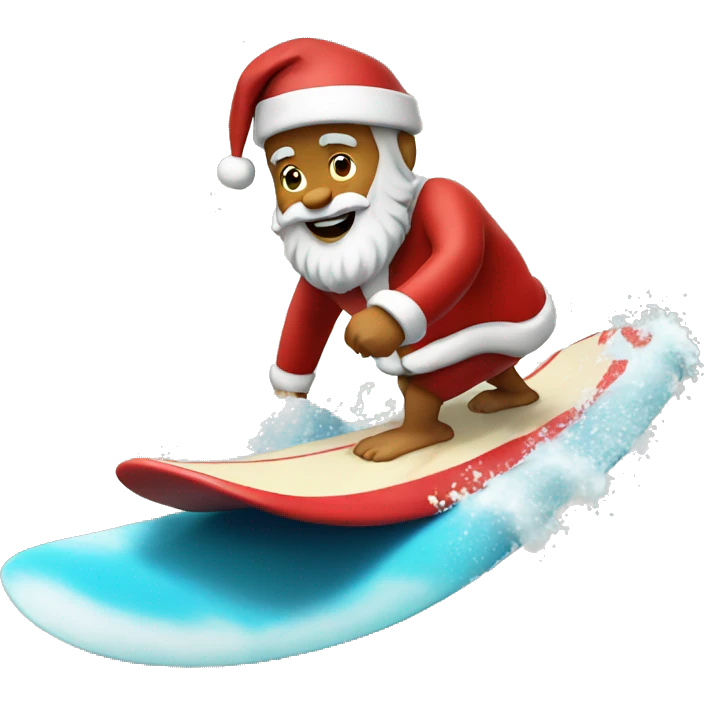 Santa surfing  emoji
