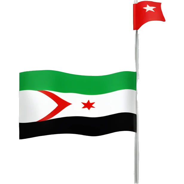 Syrian flag but 3 red stars and green top color  emoji