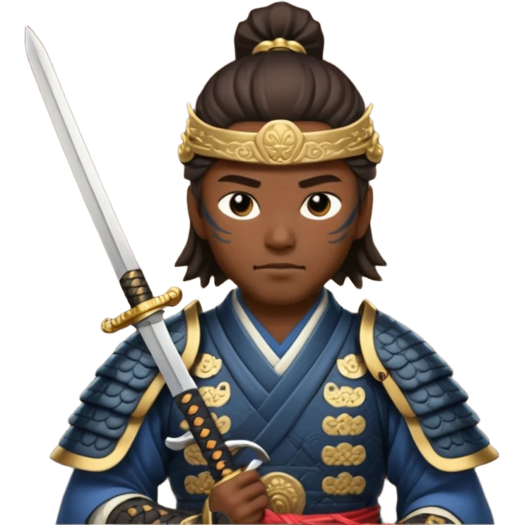 guerrero samurai con su espada en la mano emoji