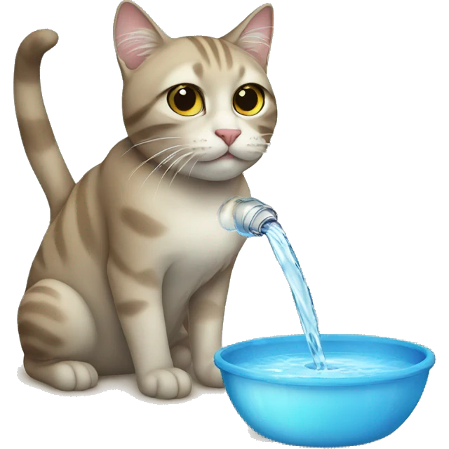 Cat drinking water emoji