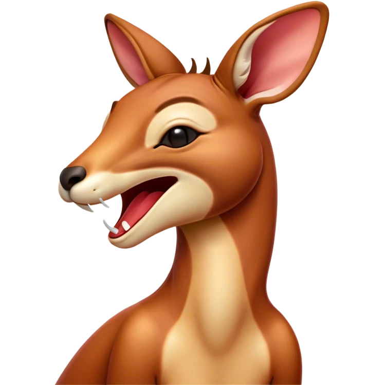 Cinematic Cute Yawning Adult Red Kangaroo Portrait Emoji, Head tilted slightly with a dramatic, wide-open yawn, showcasing a sturdy, reddish form with a distinct red kangaroo-shaped head, a relaxed elongated snout, and sleepy, half-closed eyes, Simplified yet irresistibly adorable features, highly detailed, glowing with a soft, cozy outback glow, high shine, relaxed yet expressive, stylized with a dash of whimsical charm, soft glowing outline, capturing the essence of a drowsy yet affectionate kangaroo that appears ready to stretch and yawn its way out of the screen! emoji