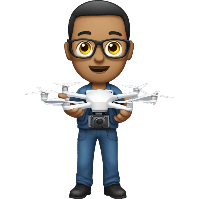 Man holding a drone control panel in his hands emoji