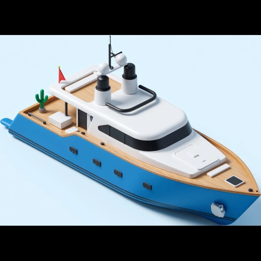 make a 70ft yacht facing to the right  emoji