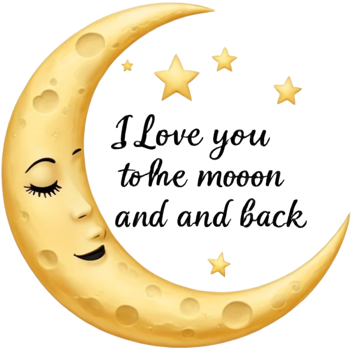 "I love you to the moon and back" exact words?
 emoji