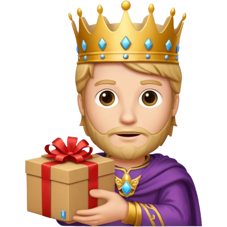 King Alexander hold carton box gift emoji