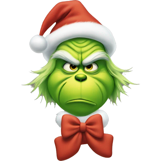 Grinch with a bow emoji