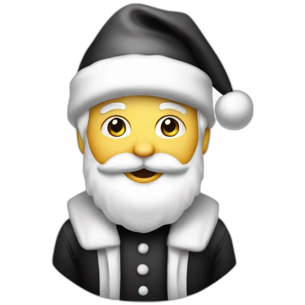 babbo natale felice in bianco e nero emoji