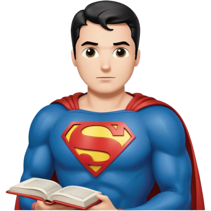 A book with Superman comics emoji