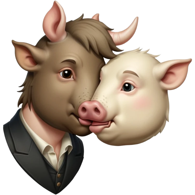 tho man with boar heads kissing emoji