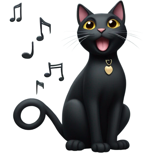 Black cat singing beautifully  emoji
