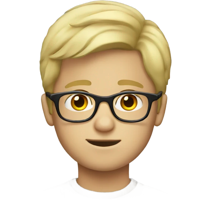 blonde haired boy with glasses emoji