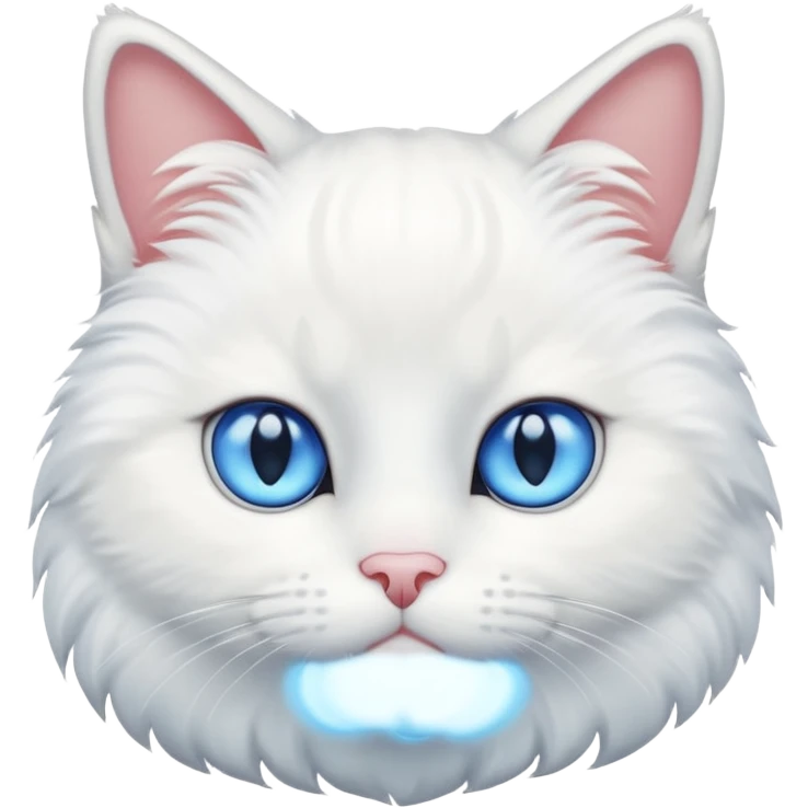 White cat with blue eyes  emoji