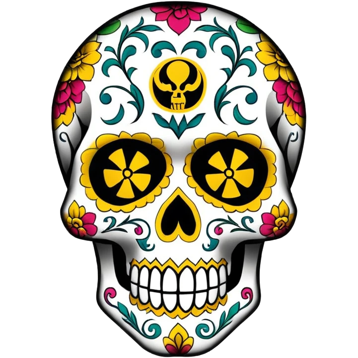 WuTang sugar skull with the wu-tang W logo incorporated into the skull design emoji