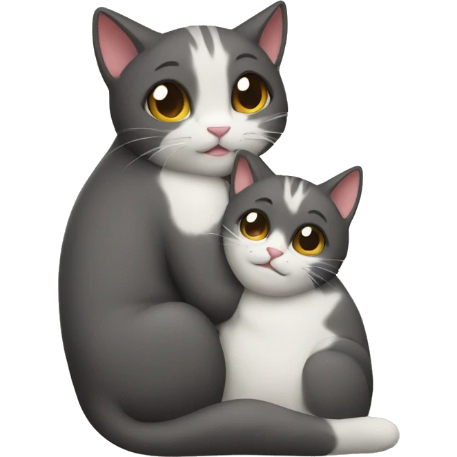 Cats hugging emoji