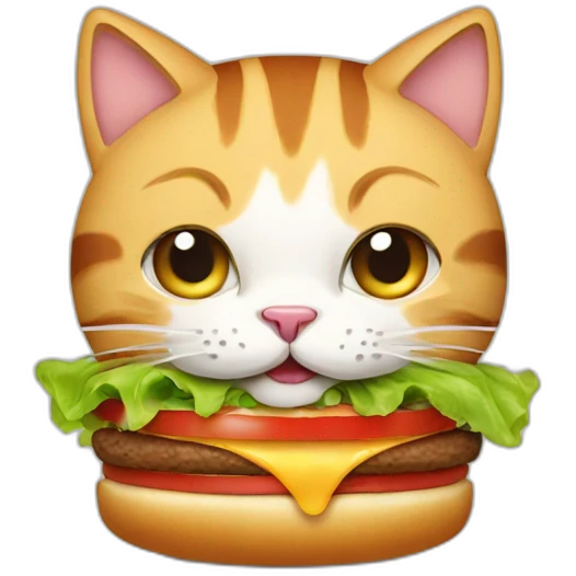 Cat Eating a Hamburger emoji
