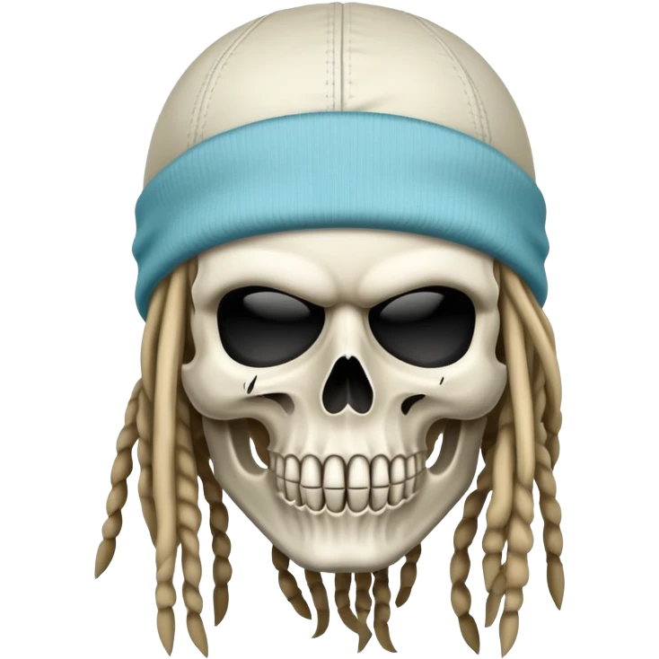 skull with dreadlocks wearing a ski mask emoji