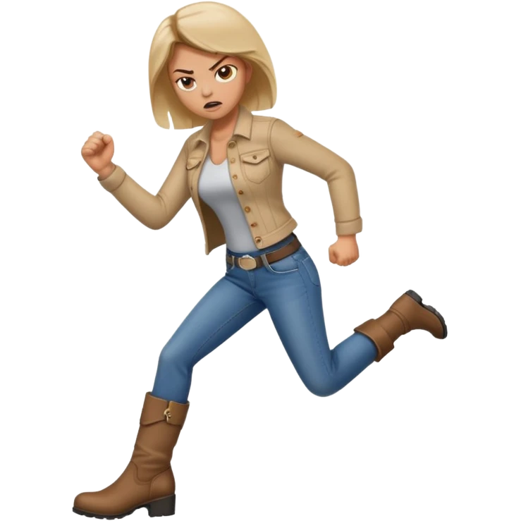 Woman angry kickin emoji