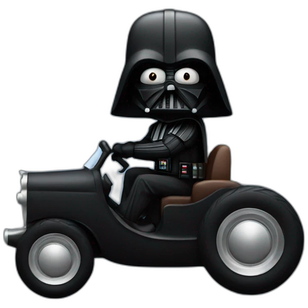 Dark vader driving a coopa emoji