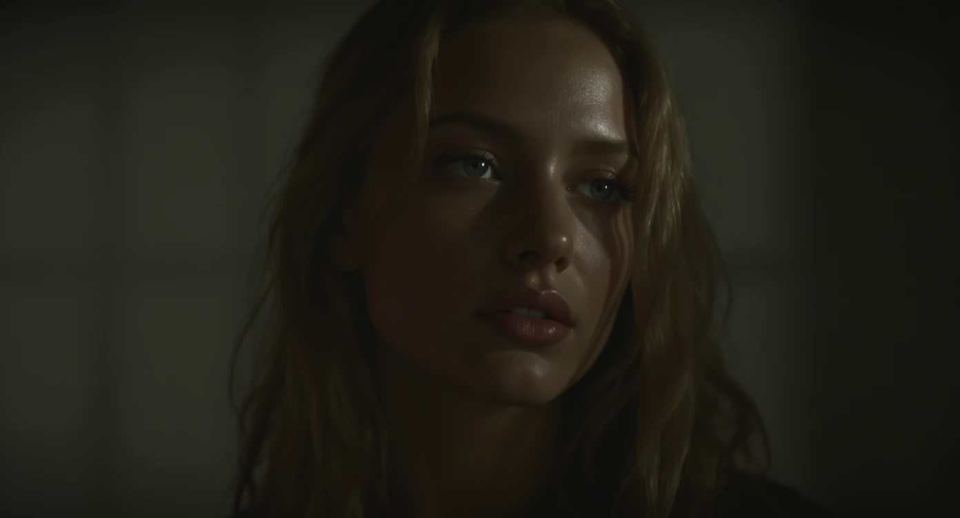 Closeup photo of a beautifull woman, low key light, cinematic light emoji
