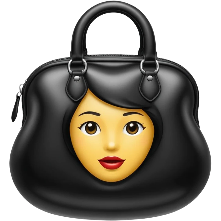 black inflated woman bag emoji