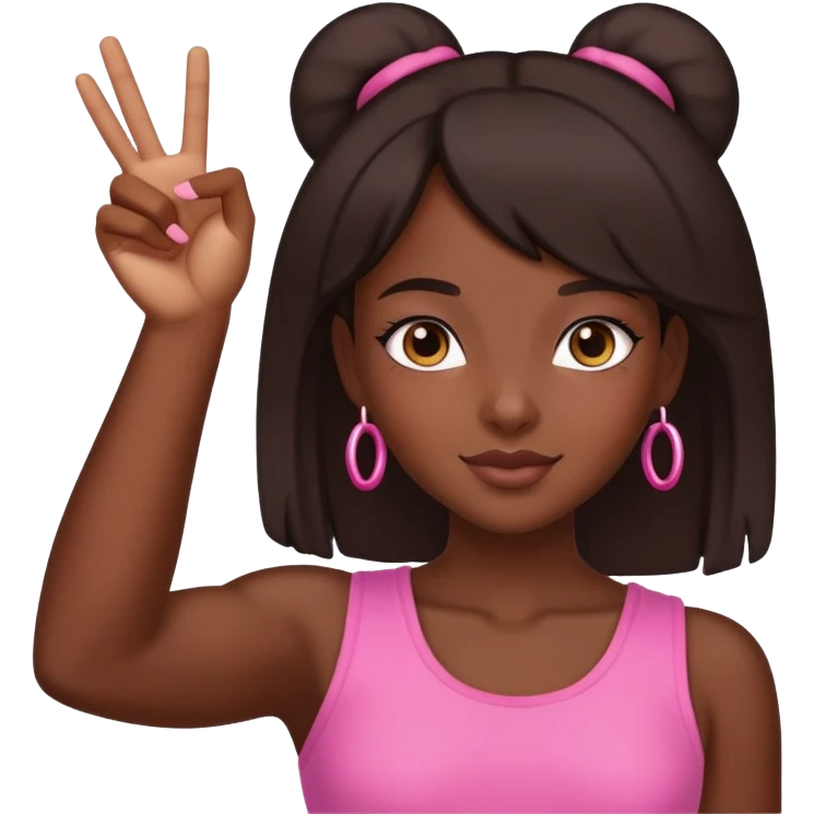 Darkskin girl hold a pinky up emoji
