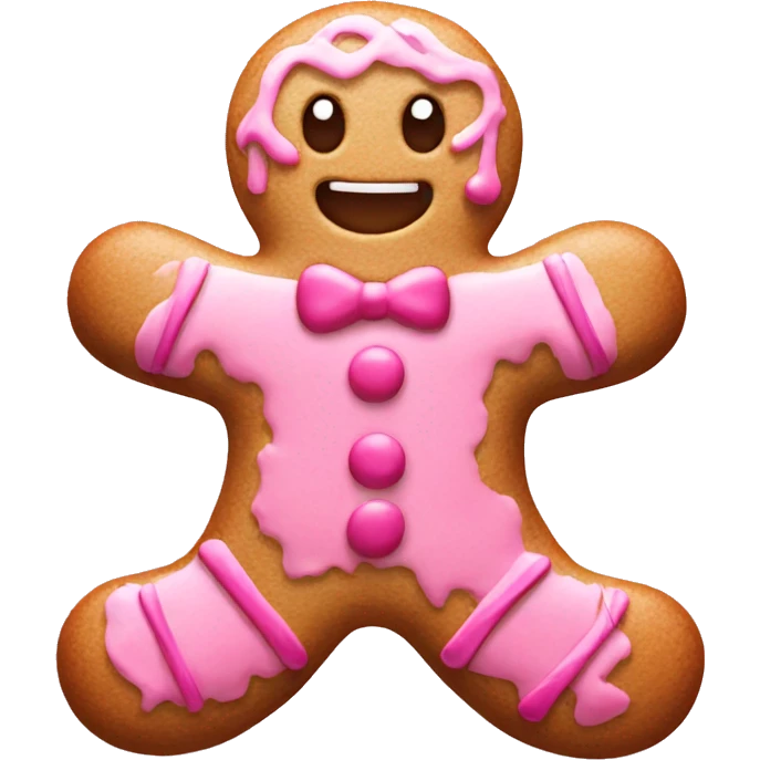 Pink gingerbread man emoji